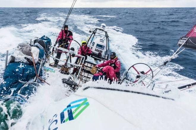 Onboard Team SCA - The breeze has been building the whole afternoon - Leg five to Itajai -  Volvo Ocean Race 2015 © Anna-Lena Elled/Team SCA